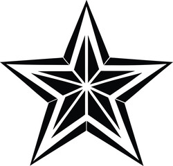 Obraz premium Black Star Icon Sharp Points, Geometric, Simple, Bold, Graphic, Monochrome, Design, Symbol, Illustration