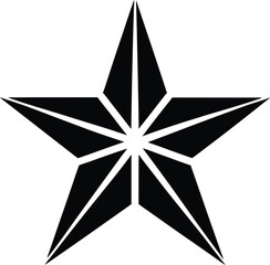 Black Star Icon Sharp Points, Geometric, Simple, Bold, Graphic, Monochrome, Design, Symbol, Illustration
