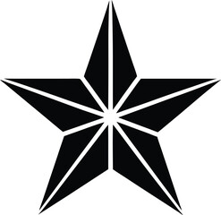 Black Star Icon Sharp Points, Geometric, Simple, Bold, Graphic, Monochrome, Design, Symbol, Illustration