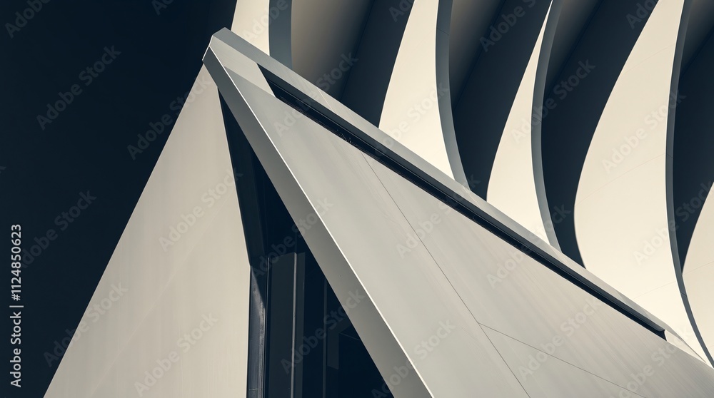 Poster abstract architectural forms: a minimalist composition showcasing the intricate interplay of angles 