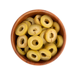 green olive slices isolated