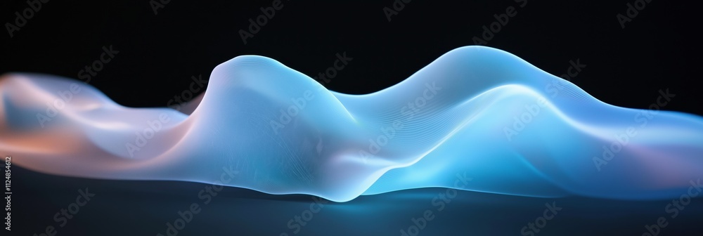 Poster a blue and orange wave is shown in the image. the colors are vibrant and the wave appears to be flow
