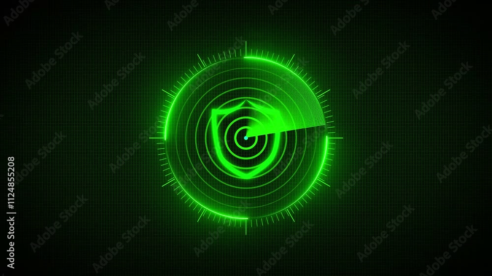 Poster digital blue realistic radar with targets on monitor in searching. air search . military search syst