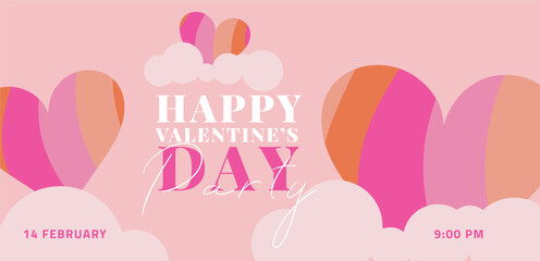 Creative Valentine's Day Set. Modern Art Geometric Hearts and Typography Templates for Party Design, Advertising, Social Media, Posters, Banners, and Covers. 