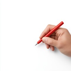 Precise Motion of Red Erasable Pen Writing and Erasing on White Background, Photorealistic Detail
