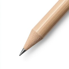 Fototapeta premium Precision Defined: High-Definition Image of H Pencil with Rich Wood Texture and Sharp Graphite on White Background, Photorealistic Detail