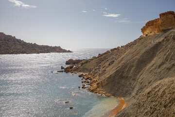 Qarraba bay beach near Mgarr, Malta
