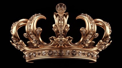 3D gold royal crown vector symbolizing luxury, wealth, and imperial power. 