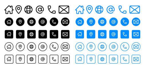 Web icon set for computers and mobile devices. Collection of website icons in vector format. Web icon set png transparent