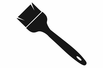 Black Paintbrush Silhouette Vector Illustration on White Background