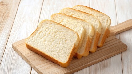 Freshly Sliced Bread on Wooden Cutting Board