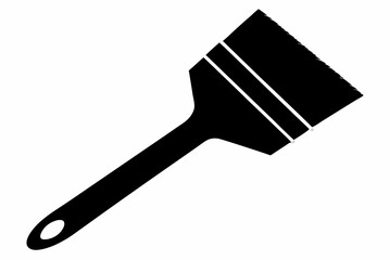 Black Paintbrush Silhouette Vector Illustration on White Background