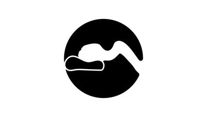 Orthopedic Pillow, black isolated silhouette
