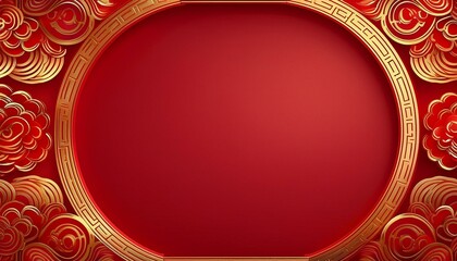 Chinese New Year graphics with red color background and gold accents with copy space or text placement; gold and red accent graphics for text space and copy placement; graphic resources; design