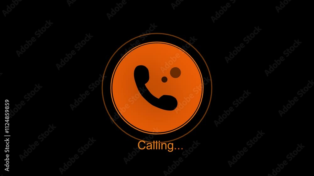 Poster incoming call phone icon you receive the message animated. call concept on mobile phone screen anima