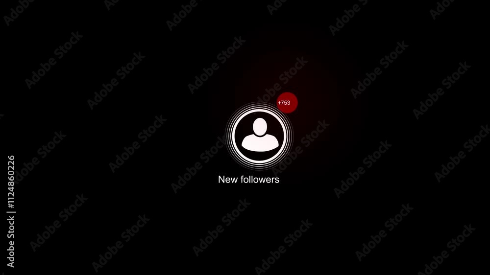 Poster follower counter animation to 1.5k. follower count animation. increasing followers social media noti