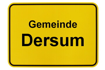 Illustration eines Ortsschildes der Gemeinde Dersum in Niedersachsen