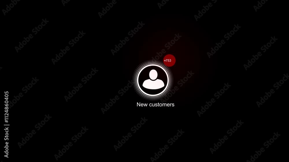 Poster costumer counter animation to 1.5k. follower count animation. increasing customer social media notif