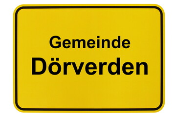 Illustration eines Ortsschildes der Gemeinde Dörverden in Niedersachsen