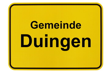 Illustration eines Ortsschildes der Gemeinde Duingen in Niedersachsen