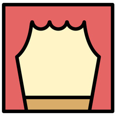 커튼이 있는 무대. 영화 아이콘