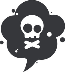 Isolated pictogram illustration dangerous gas, smoke chemical hazard with skull and bones