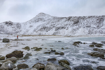 Haukland Beach in Lofoten Archipelago, Norway, Europe