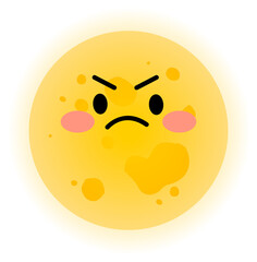 Angry Moon cartoon icon
