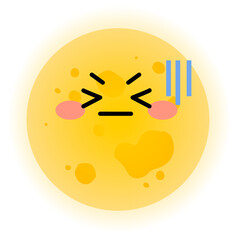 Unhappy Moon cartoon icon
