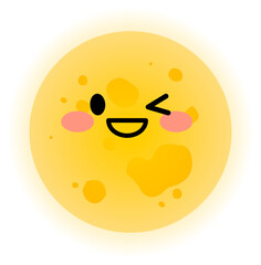 Wink Moon cartoon icon
