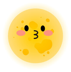 Fototapeta premium Kiss Moon cartoon icon 