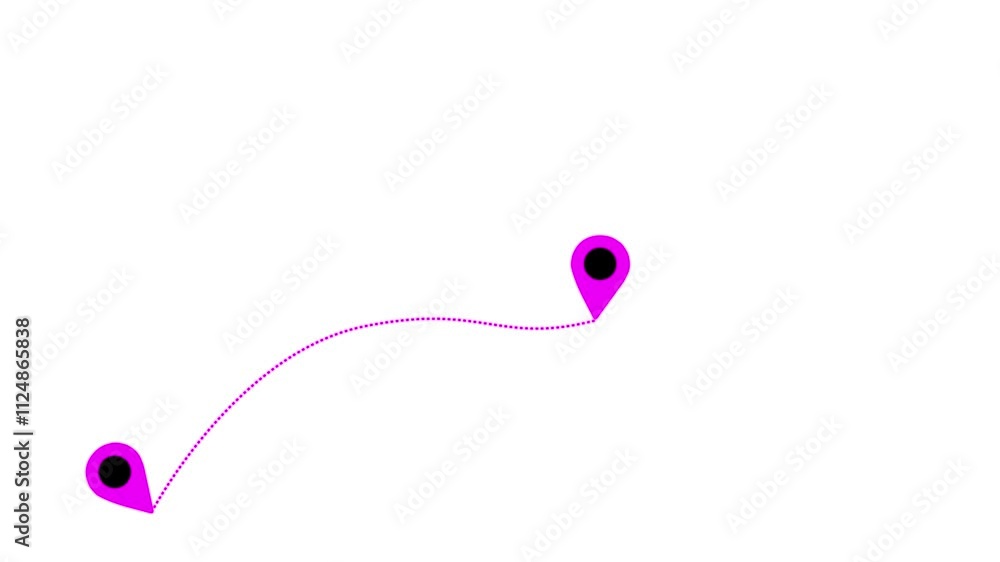 Poster line location map tracking mark icon location pointer icon video animated.