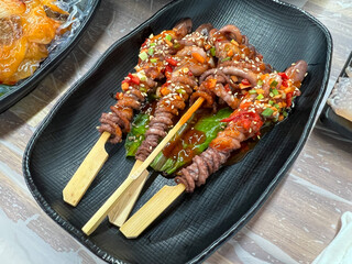 Korea food. Grilled Whole Octopus