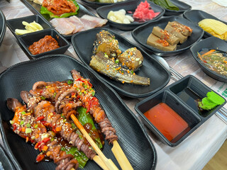 Korea food. Grilled Whole Octopus