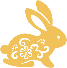 Obraz premium Mid autumn festival Rabbit Paper-cut