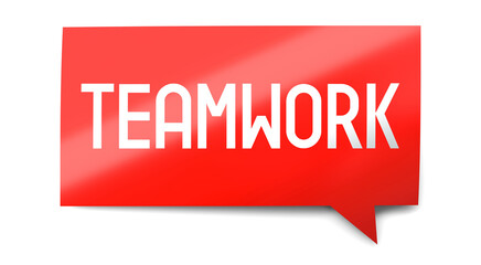 Teamwork - speech bubble - 3D illustration