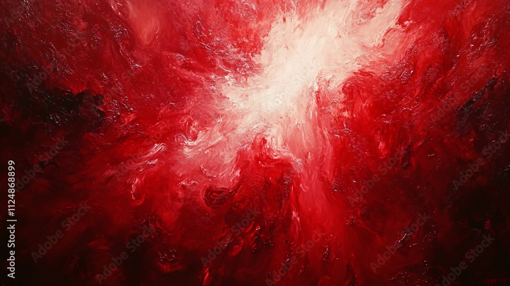 Aufkleber red and white mixing colors creating abstract painting background