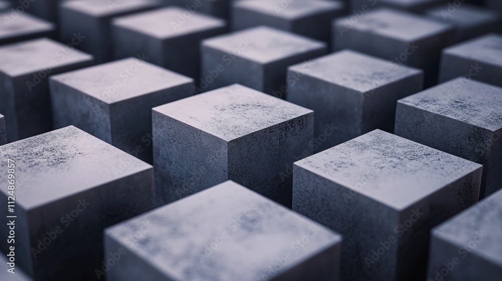 Aufkleber Concrete cubes array forming modern abstract background