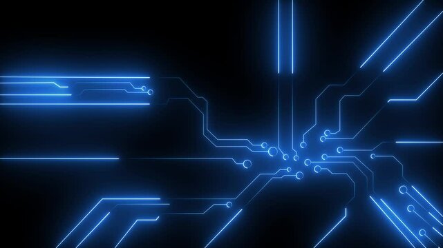 Digital Circuit Network Technology internet data space Background. Digital Data moving on Circuit Board and CPU loop backgrounds.