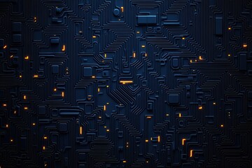Fototapeta premium Futuristic geometry radiant blue in cyberpunk visual art