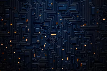 Futuristic geometry radiant blue in cyberpunk visual art © Kookkii