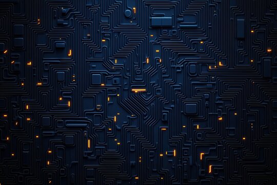 Futuristic geometry radiant blue in cyberpunk visual art