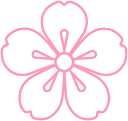 Cherry blossoms Flowers line icon