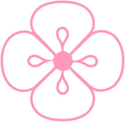 Cherry blossoms Flowers line icon