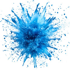 blue color explosion isolatedon white background white and transparent background