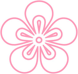 Cherry blossoms Flowers line icon