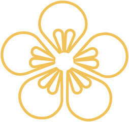 Oriental Style Flowers line icon