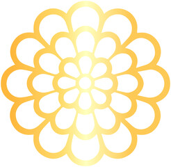 Japanese Flower Gold Line icon
