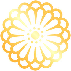 Japanese Flower Gold Line icon
