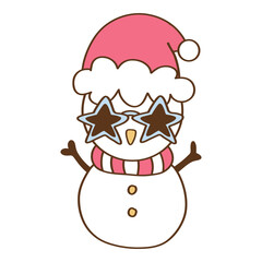 Kawaii Christmas pastel snowman cute winter holiday.